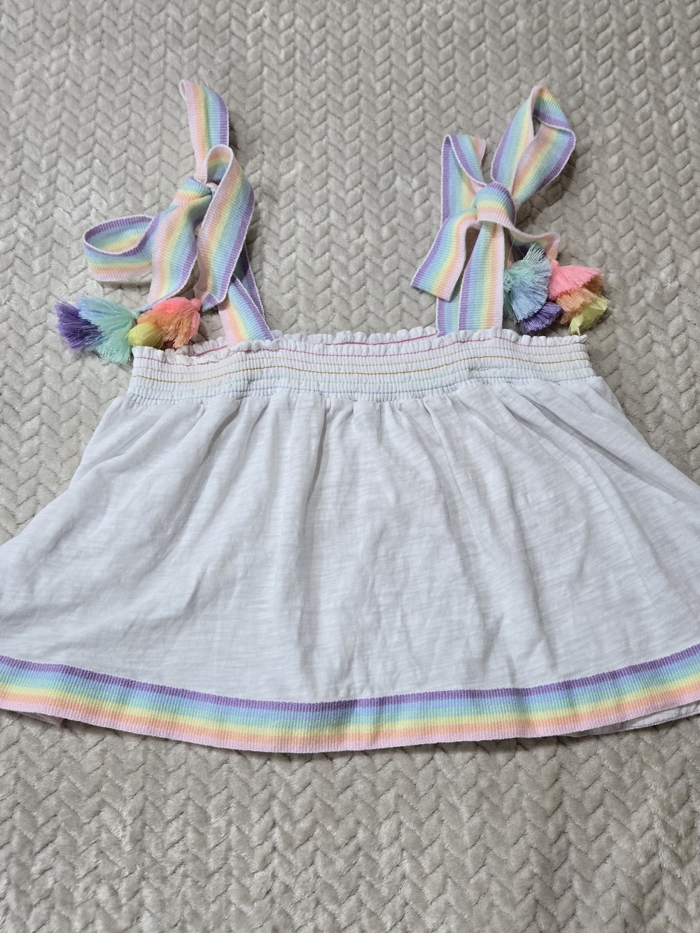 Stephanie Gottlieb X Pitusa Tie Up Pima Cotton Cami Pastel Rainbow Flowy Beachy